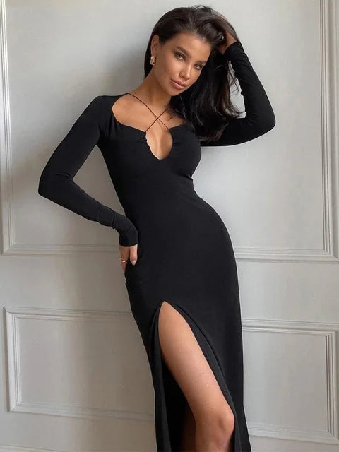 Crossed Cleavage Maxi Dress Mydreame store Crossed Cleavage Maxi Dress Mydreame store