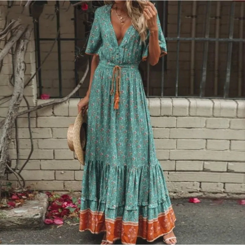 Summer Print Bohemian Dress